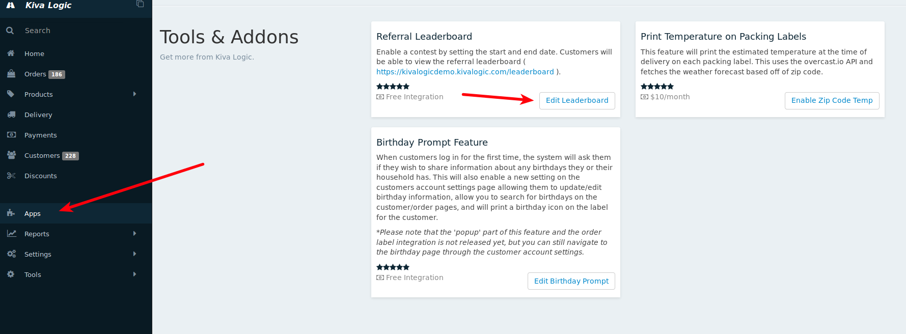 Enabled Referral Leaderboard Screenshot