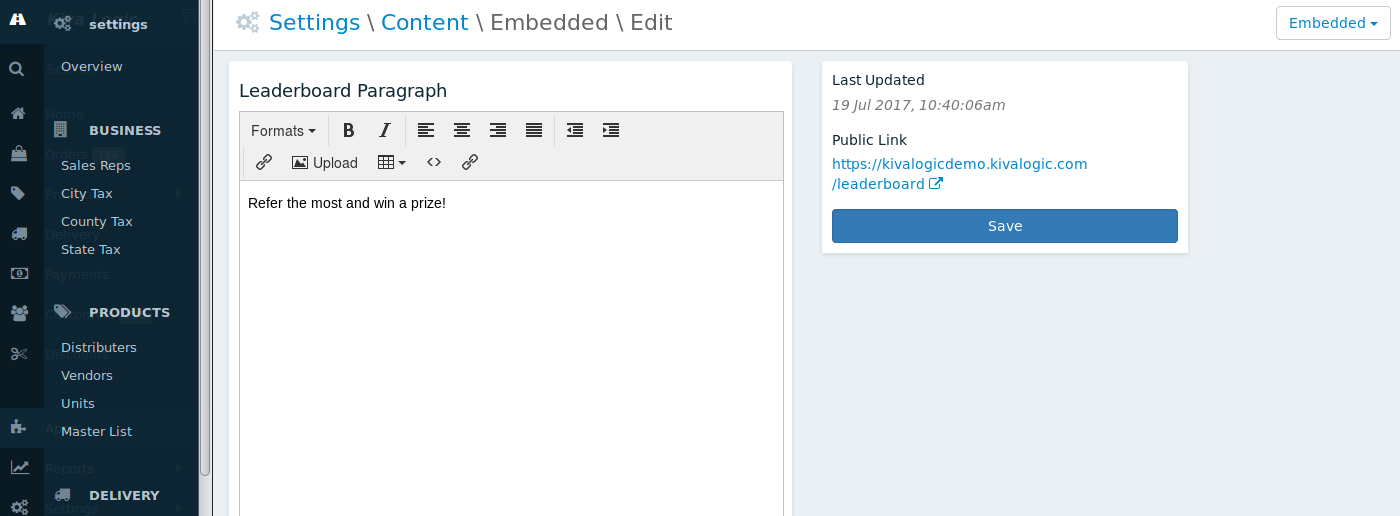 Enabled Referral Leaderboard Screenshot